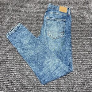 AEROPOSTALE Mens Jeans 32x34 Blue Acid Wash Athletic Skinny Distressed Denim